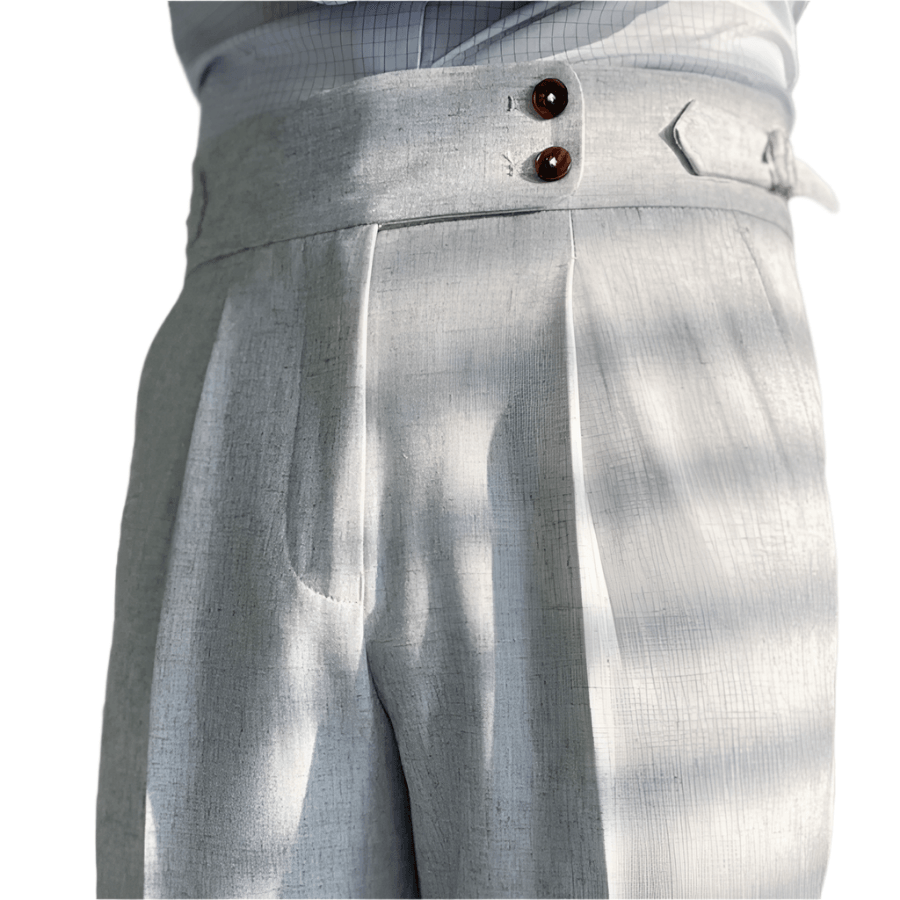 Straight-cut pants - Double button, no ironing
