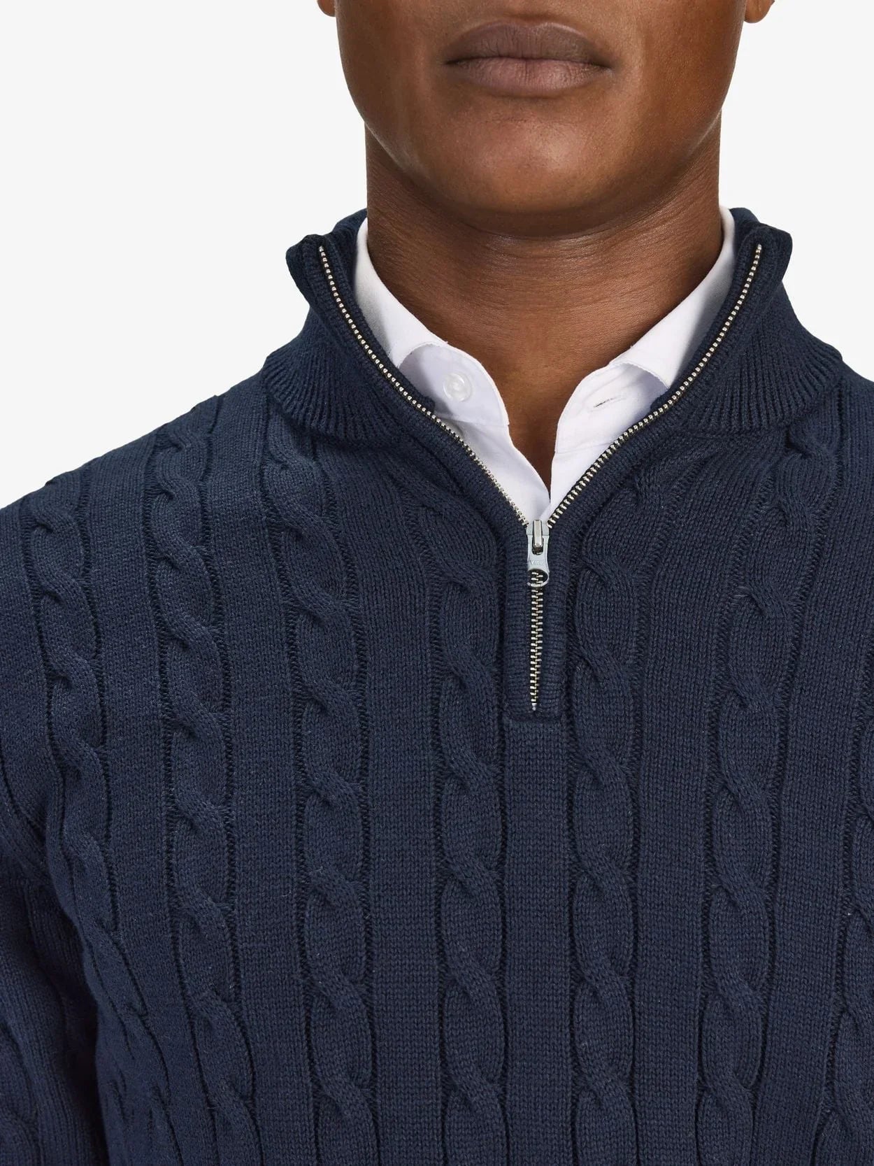 Pull à demi-zip pour homme - 100 % coton
