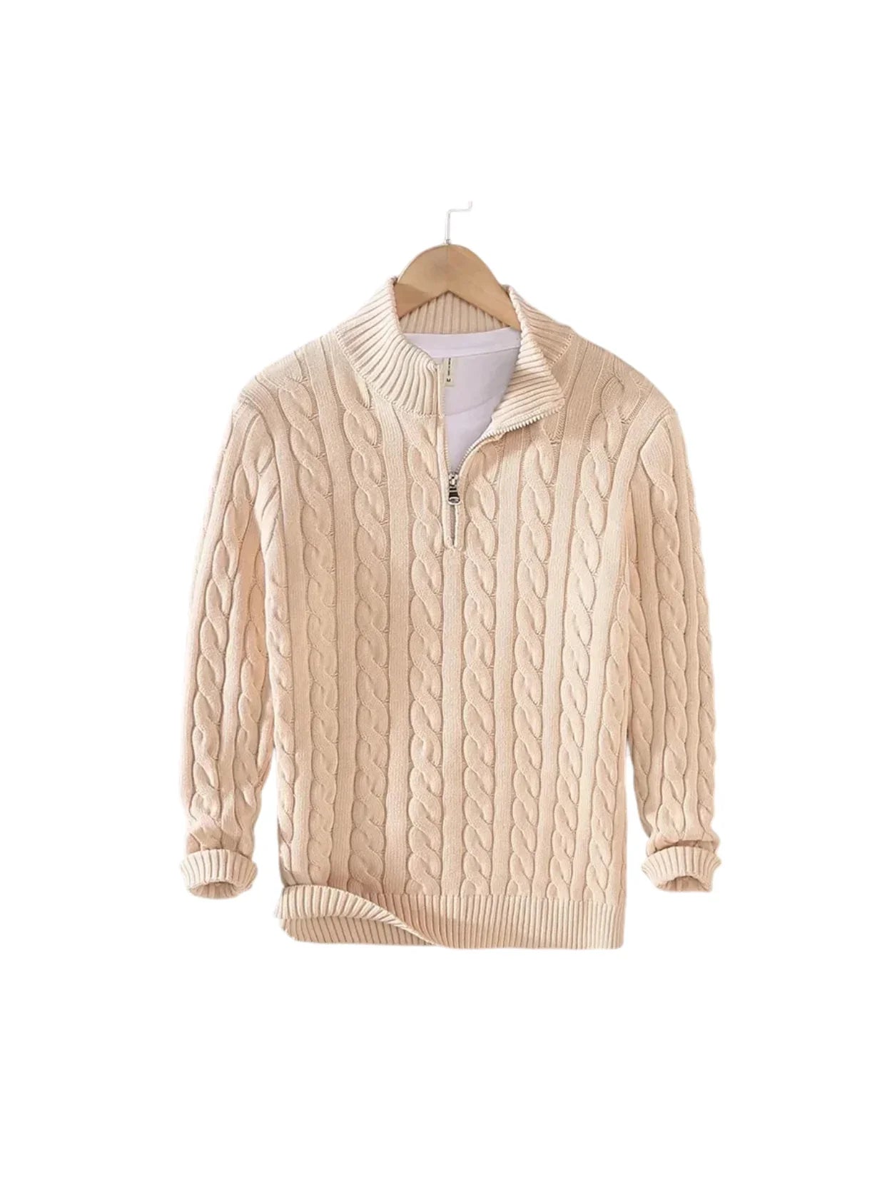 Pull à demi-zip pour homme - 100 % coton