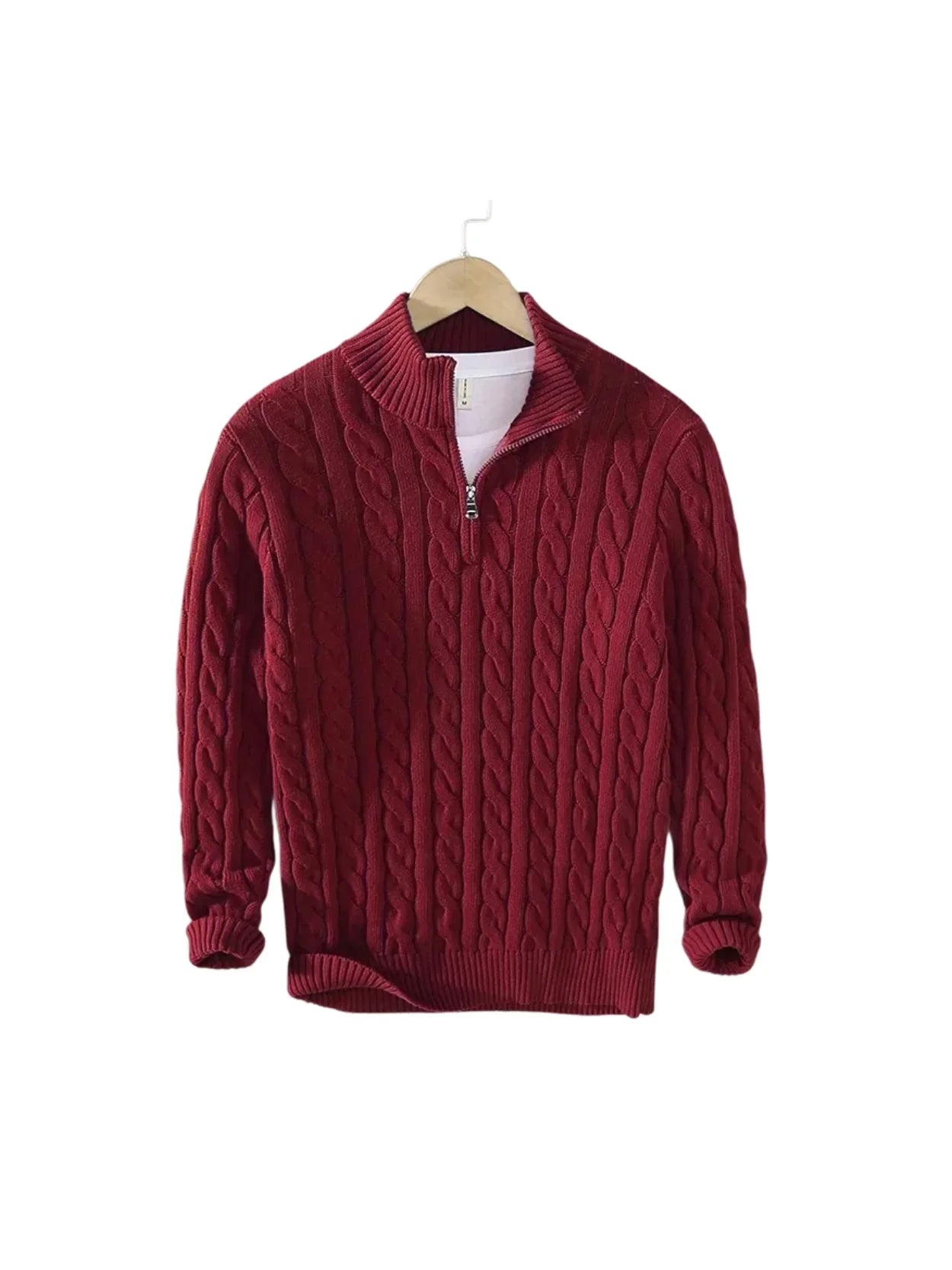 Pull à demi-zip pour homme - 100 % coton