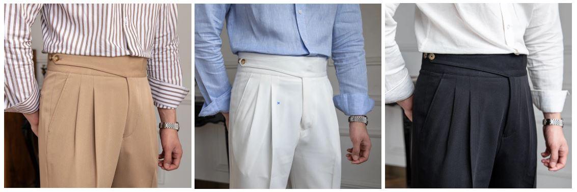 Pleated straight-leg pants