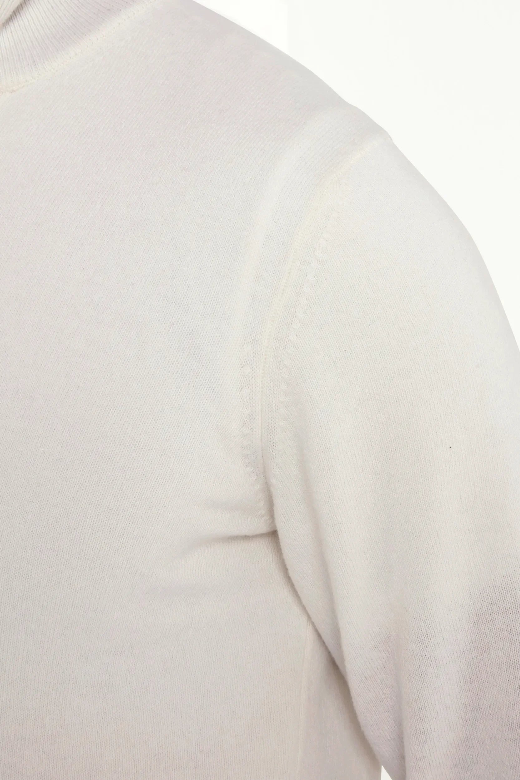 Half-zip in off-white wool and cashmere