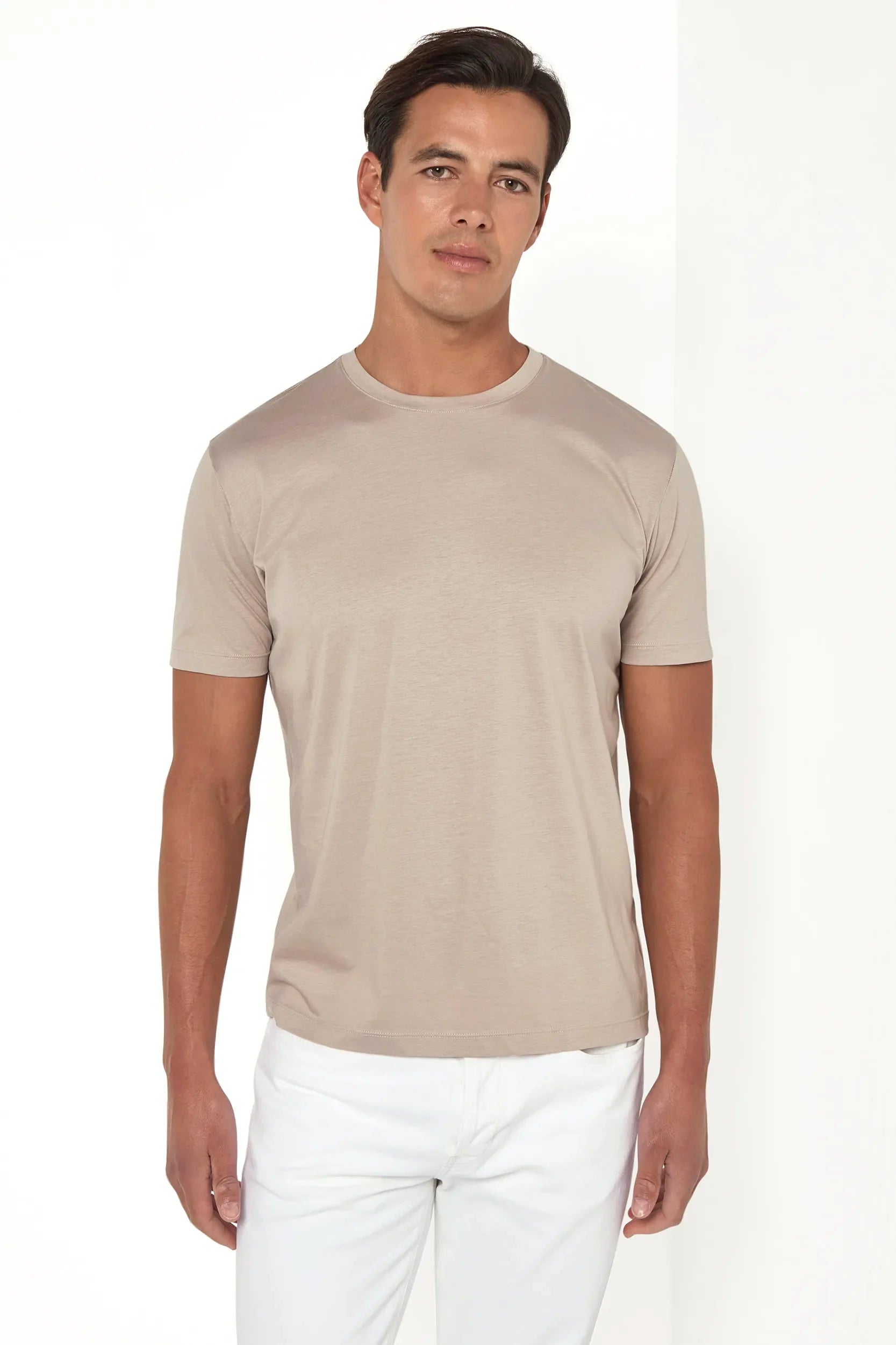 Taupe jersey T-shirt