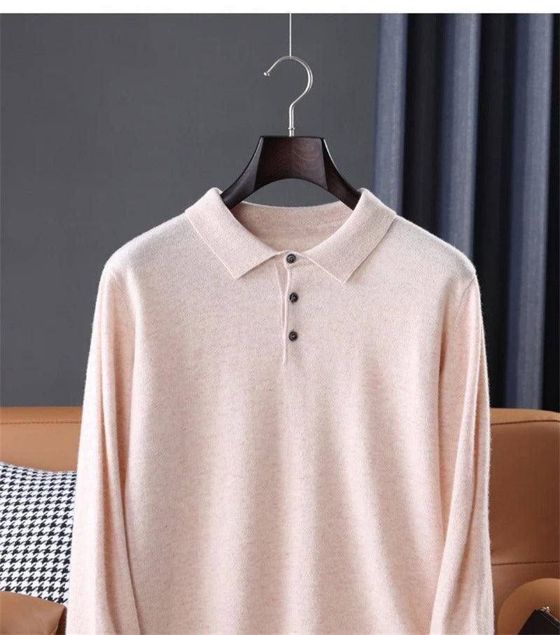 Vintage polo shirt in plain cashmere