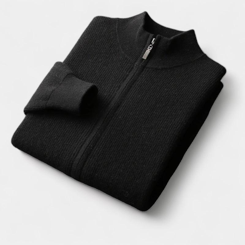 St. Regis merino wool zip sweater