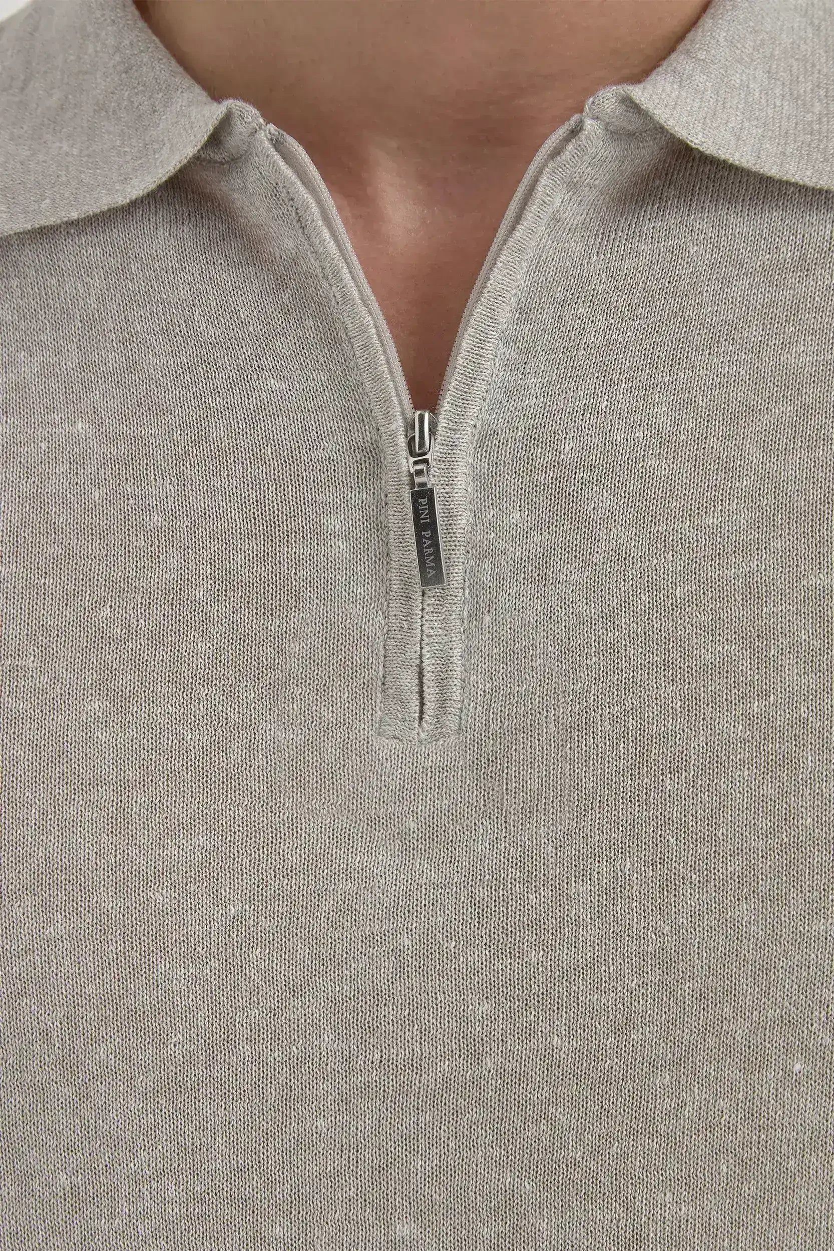 Gray Zipped polo shirt