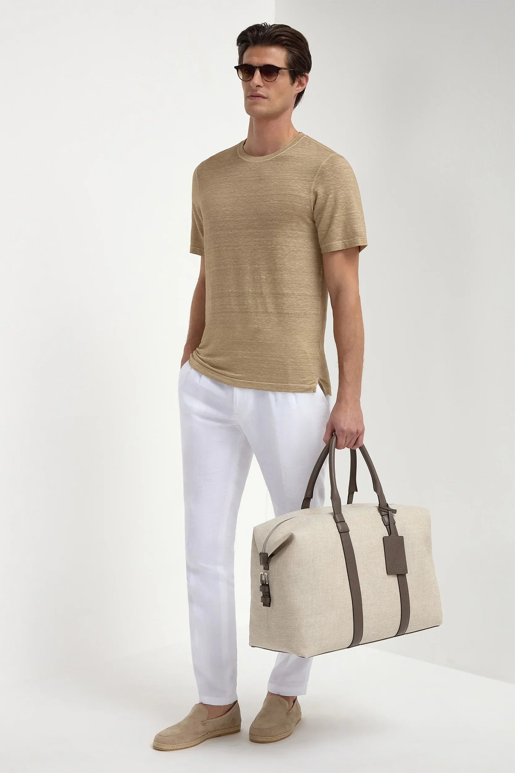 Taupe merino wool T-shirt
