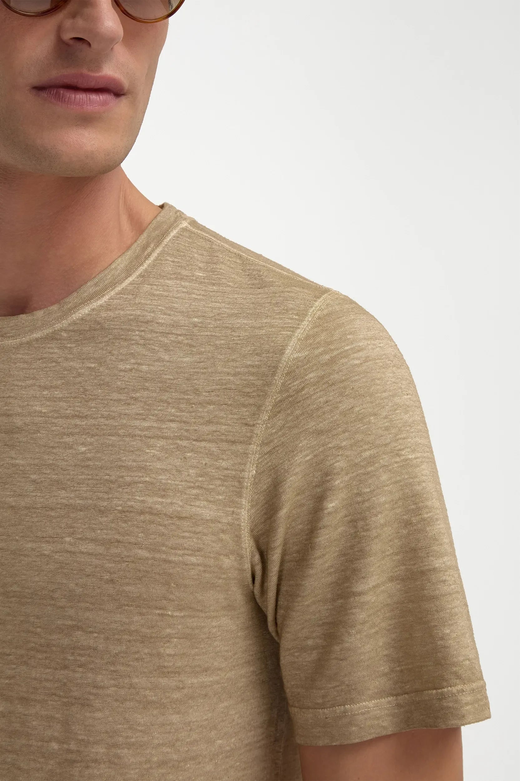Taupe merino wool T-shirt