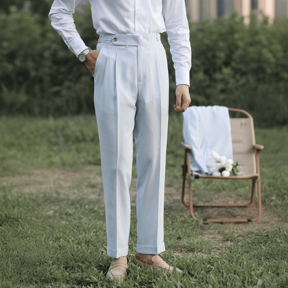 Gurkha pants in Westcroft seersucker