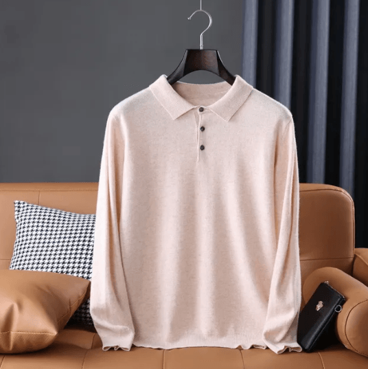 Vintage polo shirt in plain cashmere