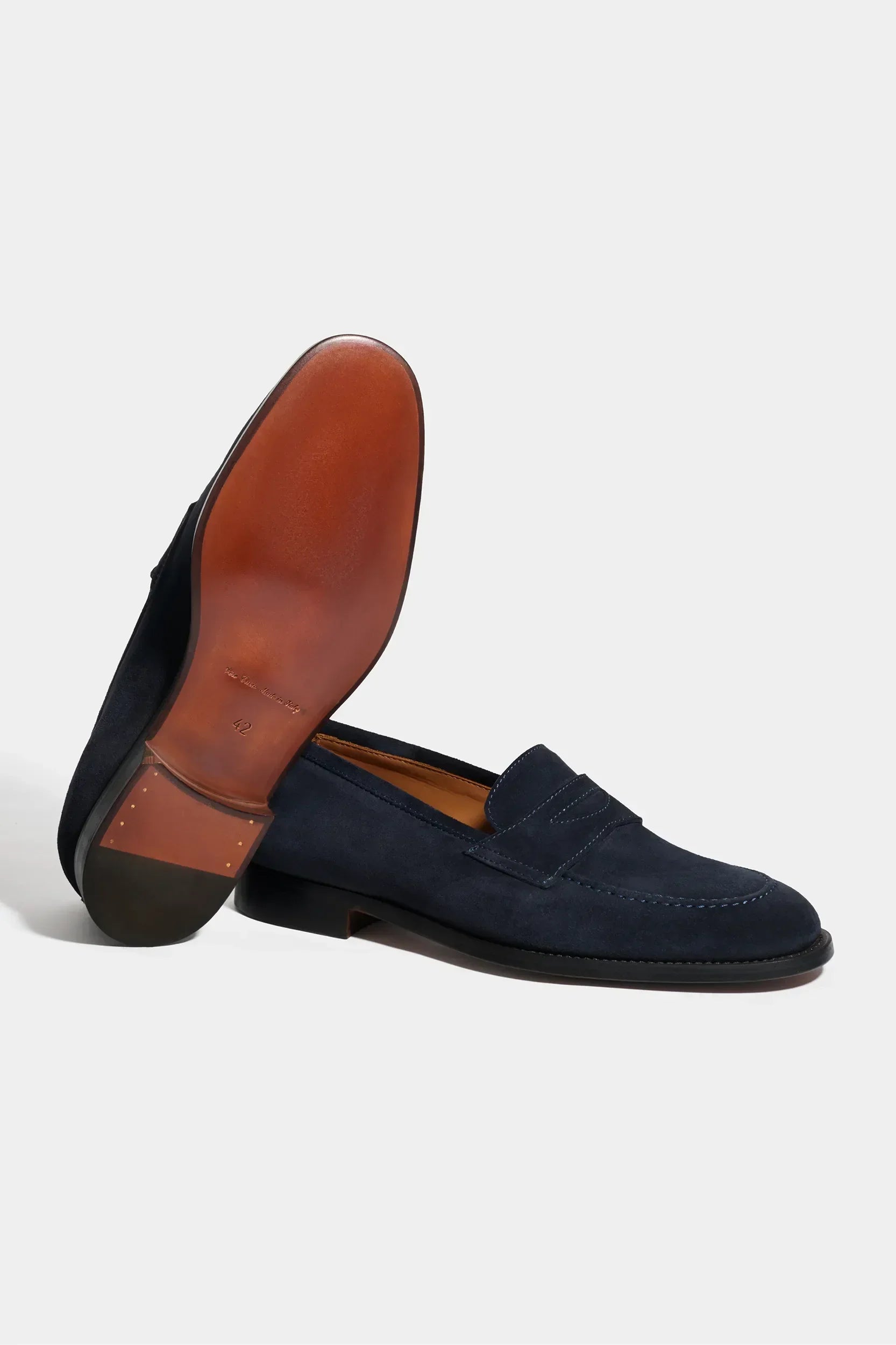 Blue suede penny loafers - Italian design