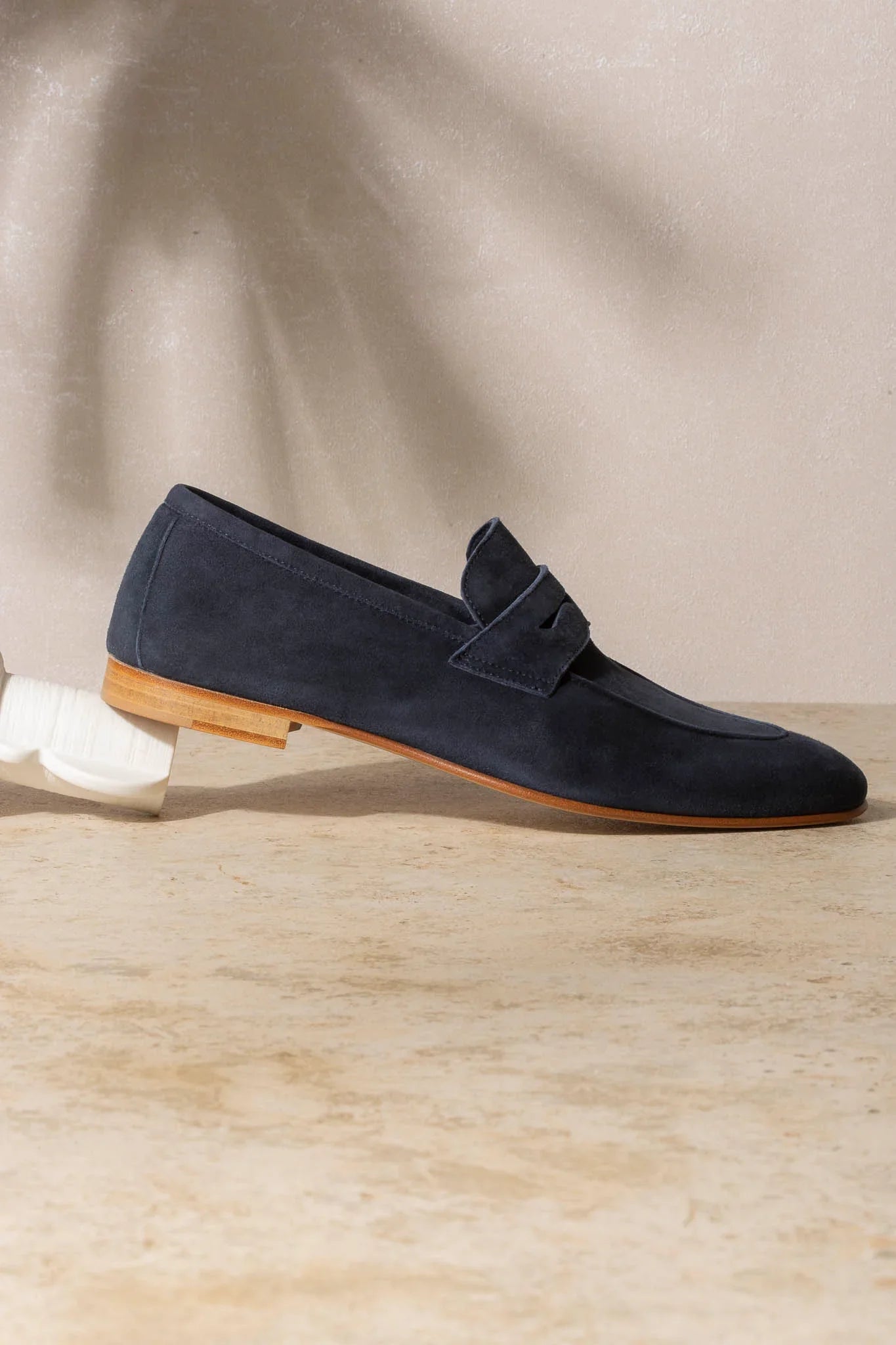 Blue penny loafers in supple leather - Italian design