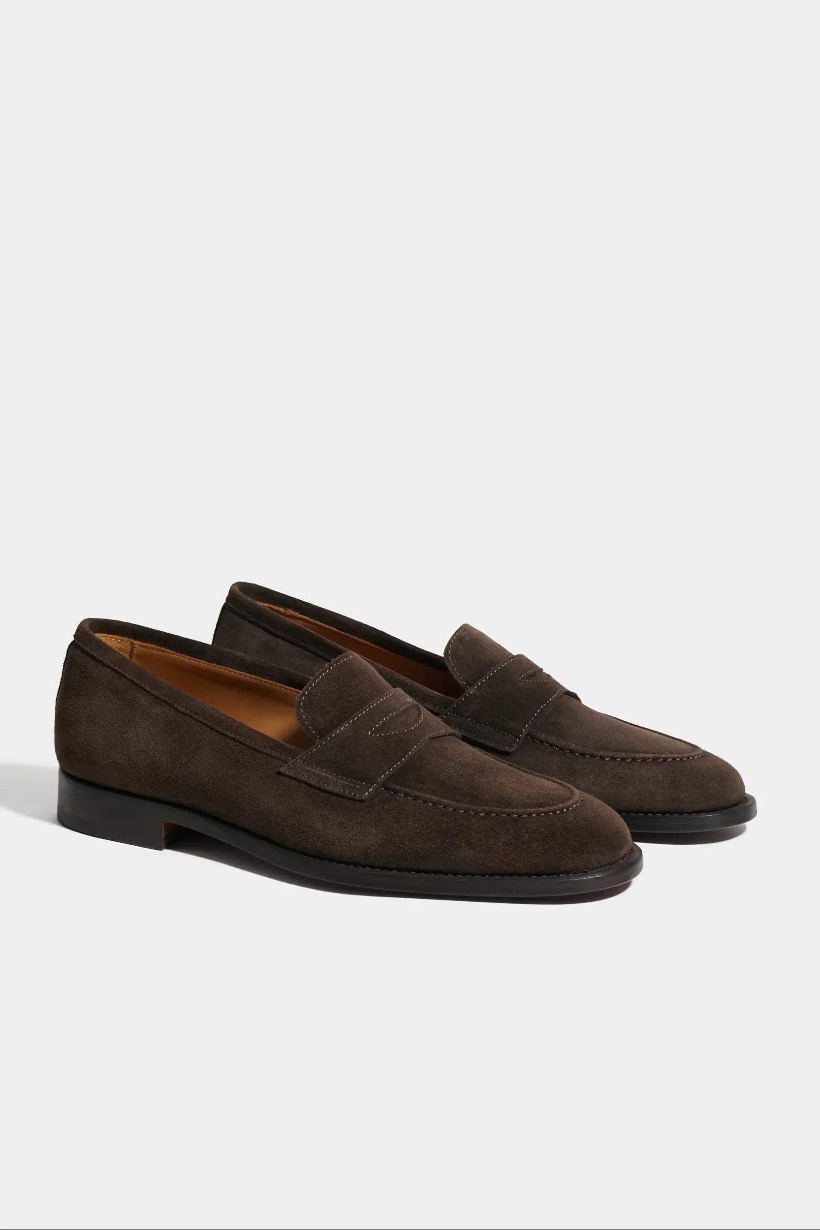 Brown suede penny loafers - Italian design