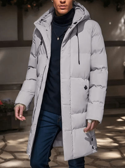 Mid-length hooded jacket