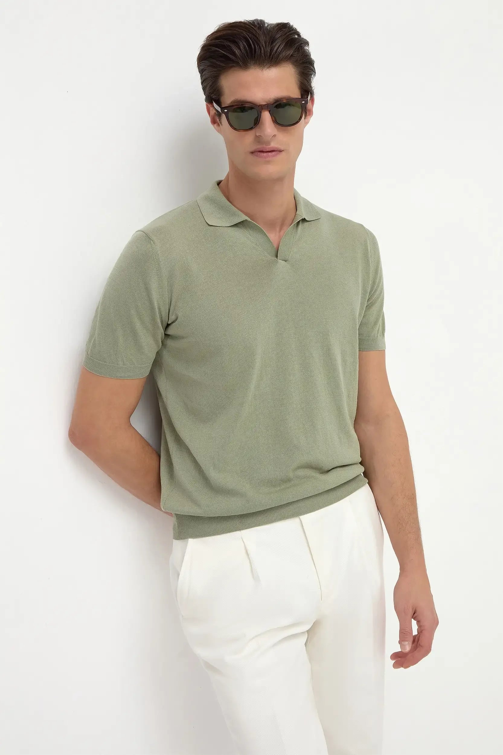 Green polo shirt