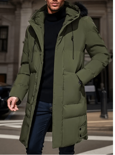 Mid-length hooded jacket