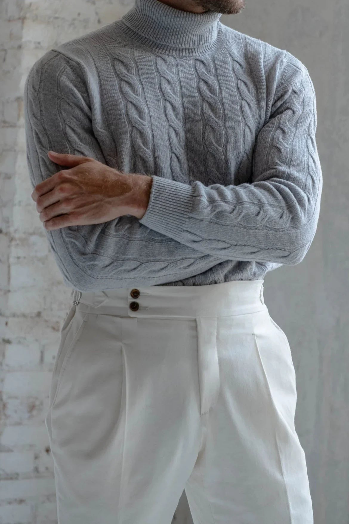 Grey turtleneck sweater