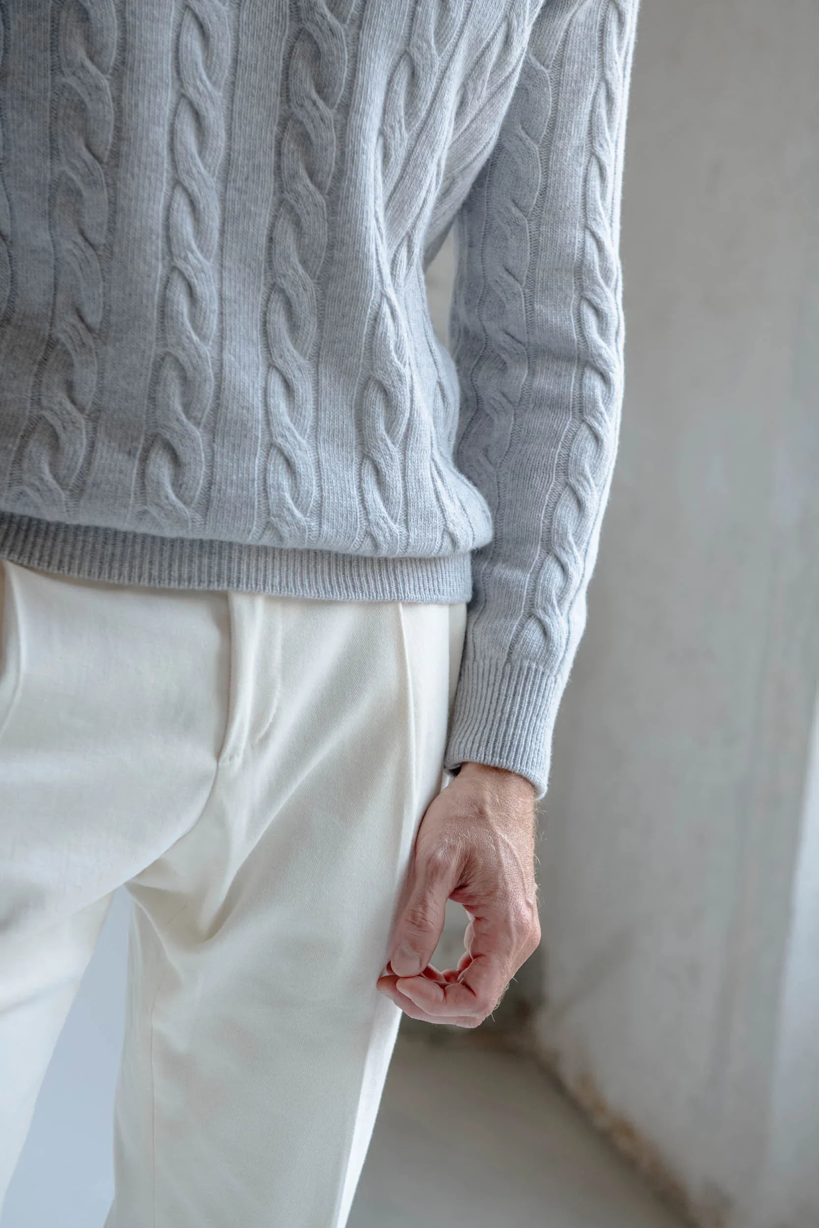 Grey turtleneck sweater