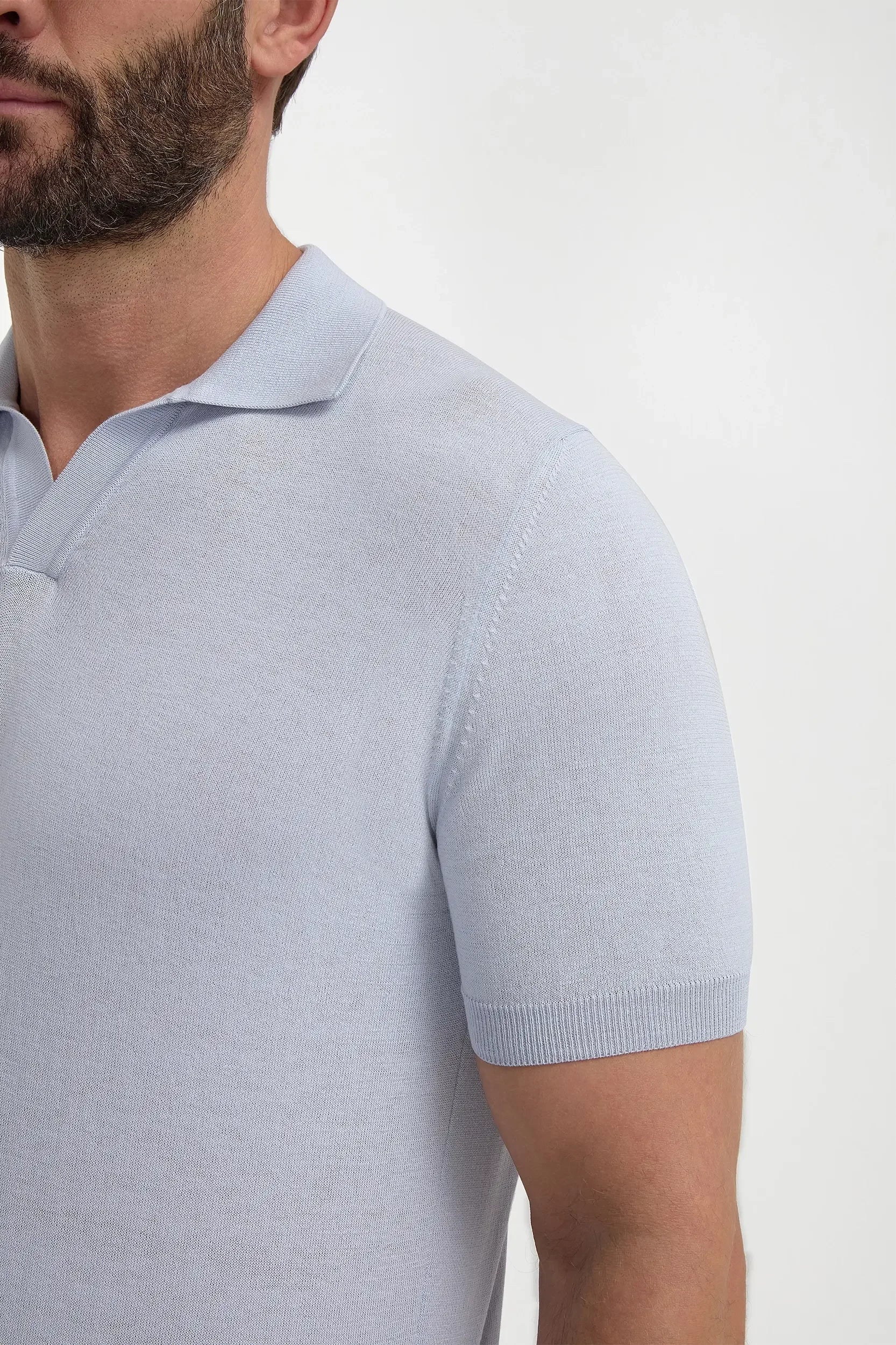 Light blue polo shirt