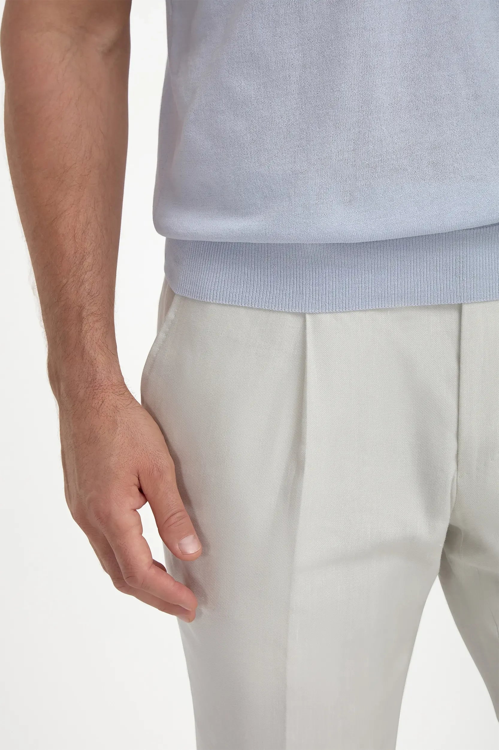 Light blue polo shirt