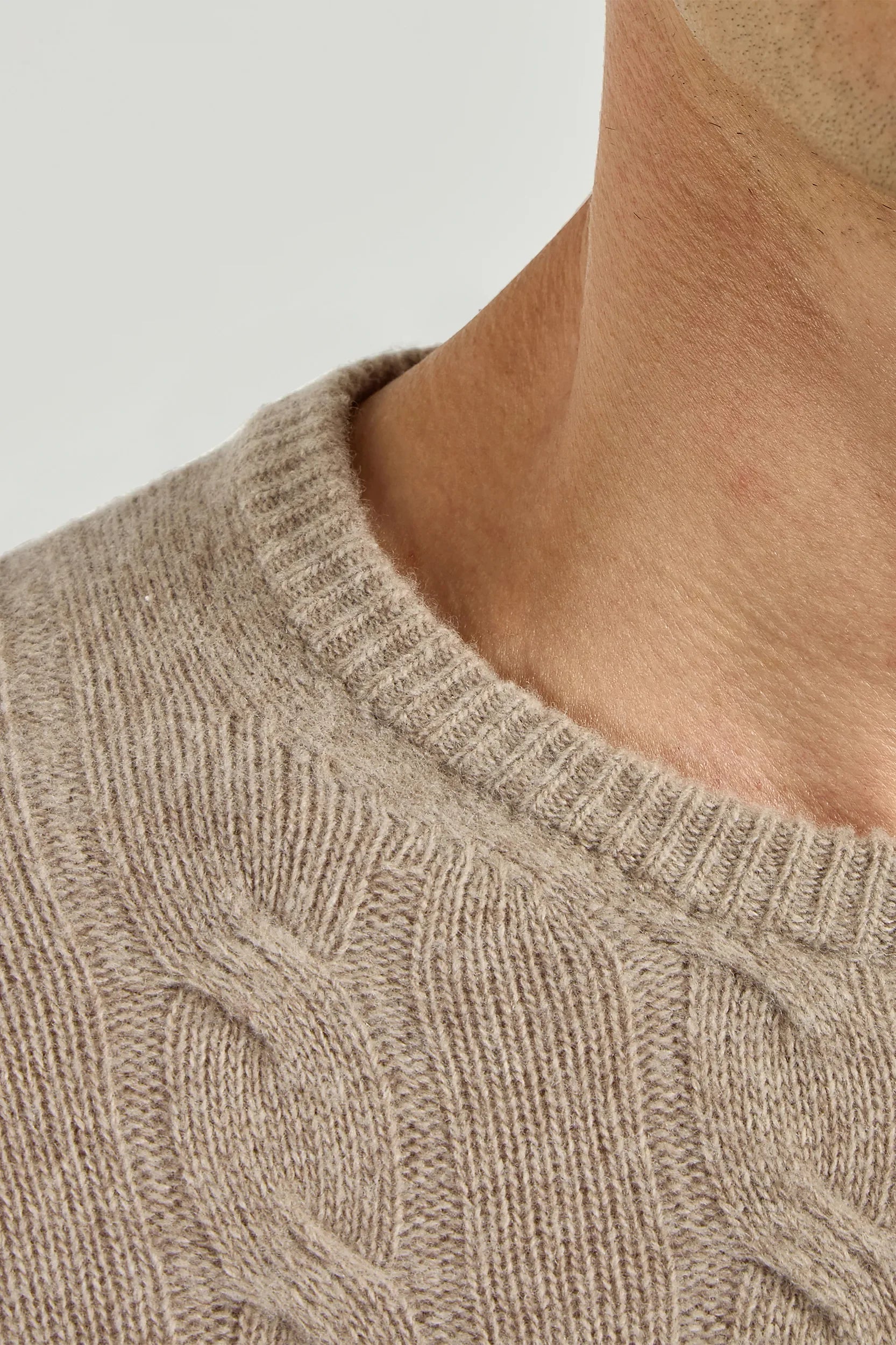 Taupe cable knit sweater