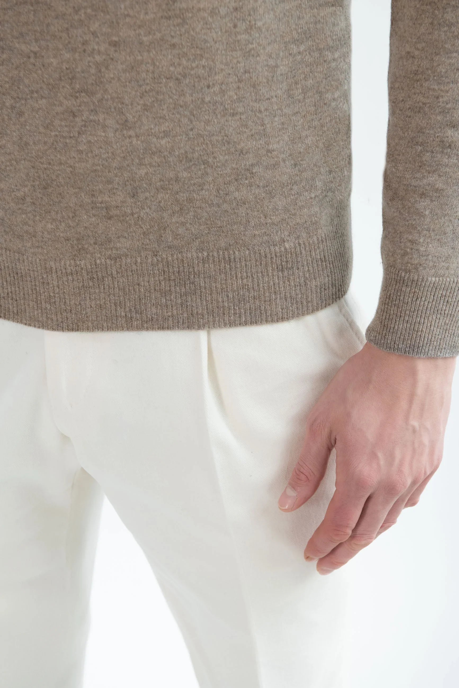 Taupe cashmere turtleneck