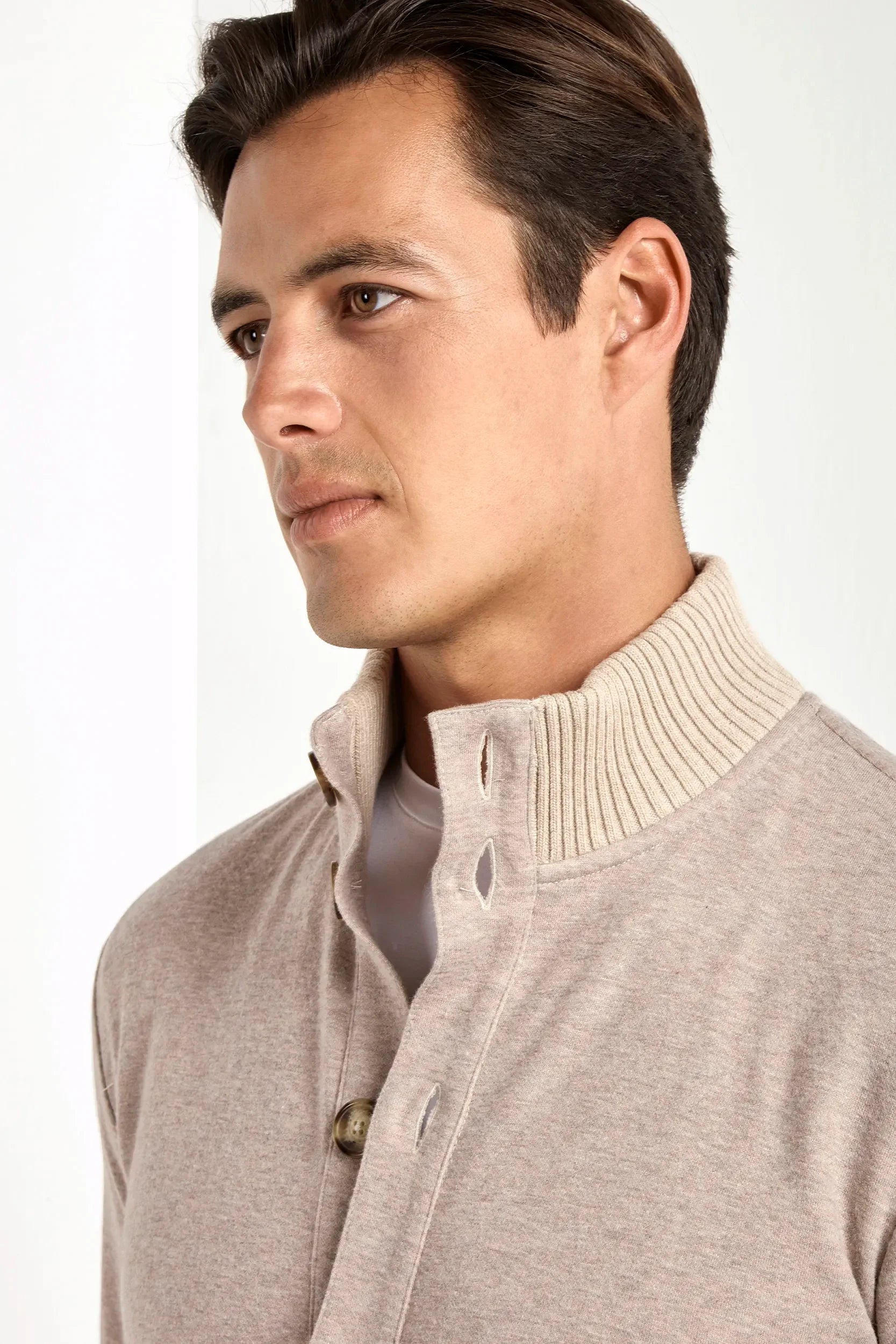 Taupe jersey cardigan
