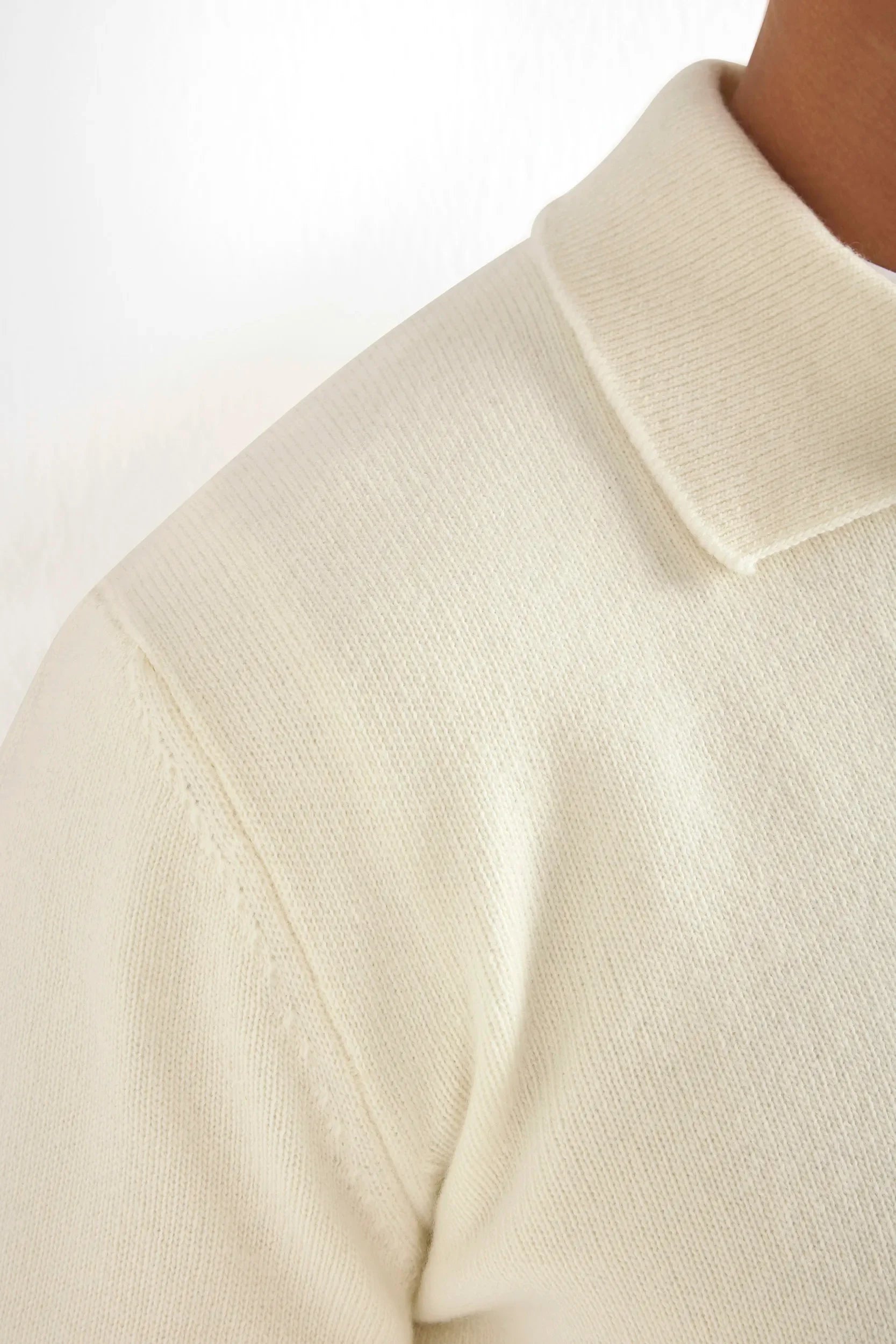 White wool polo shirt