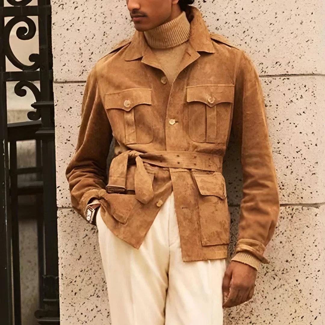 The Alderman military suede jacket