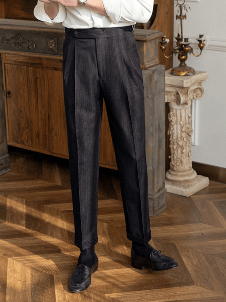 Napoli men's vintage business casual pants - non-iron