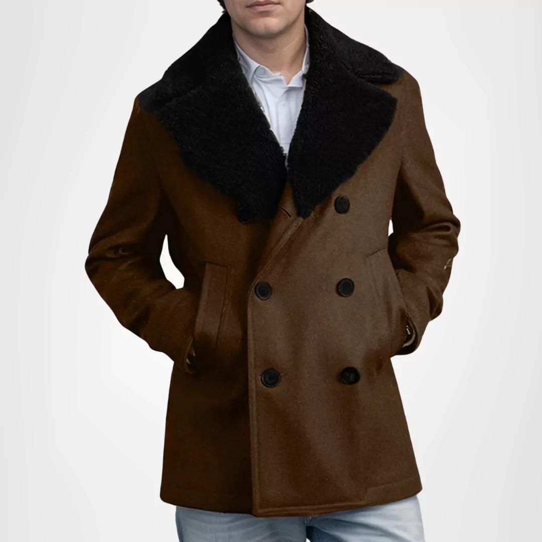 Haverford alpaca wool pea jacket