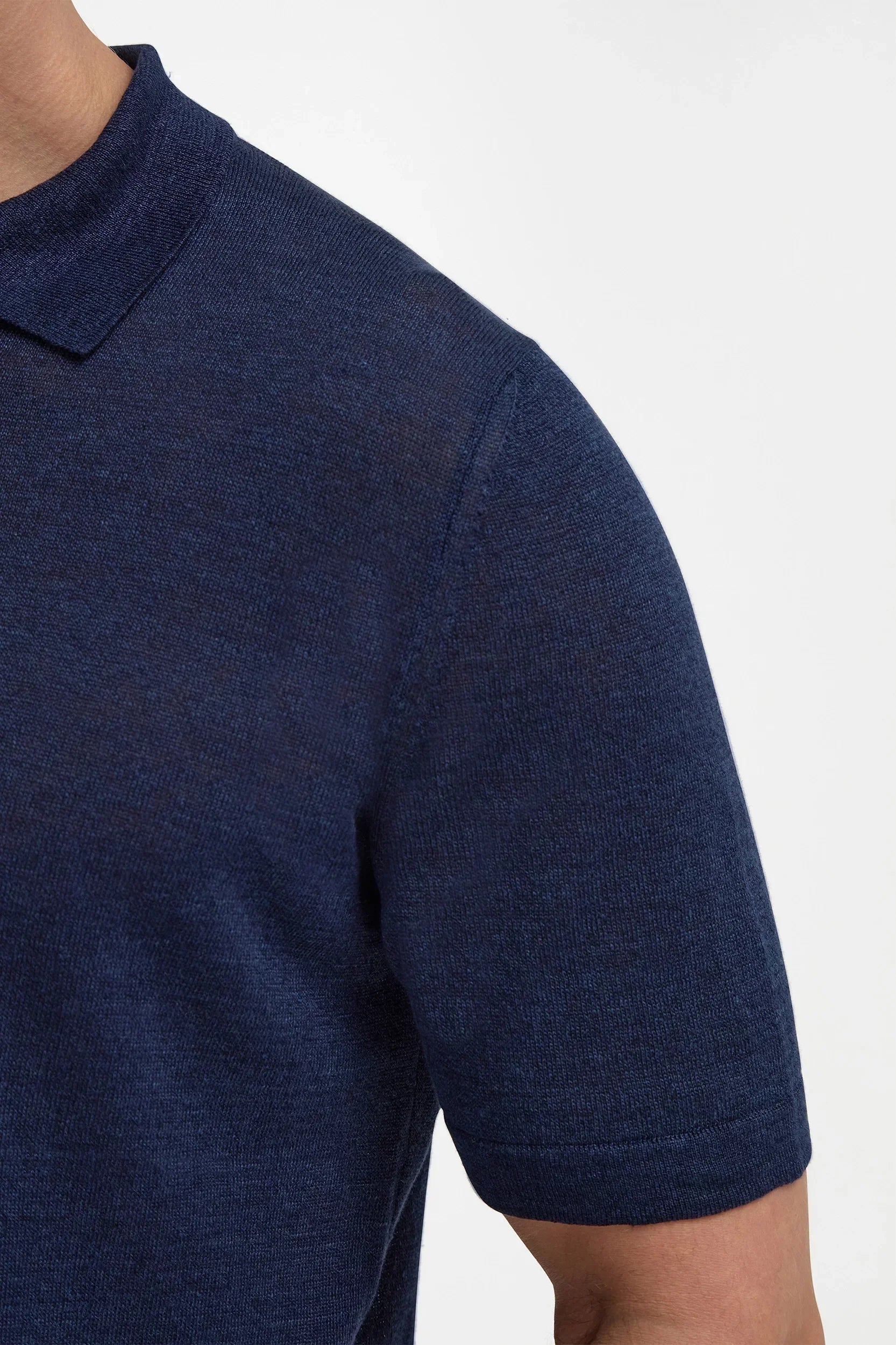 Blue Zipped polo shirt