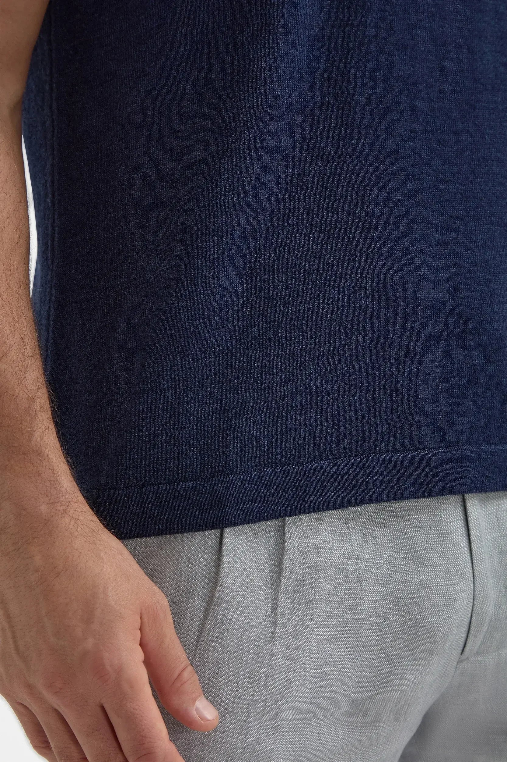 Blue Zipped polo shirt