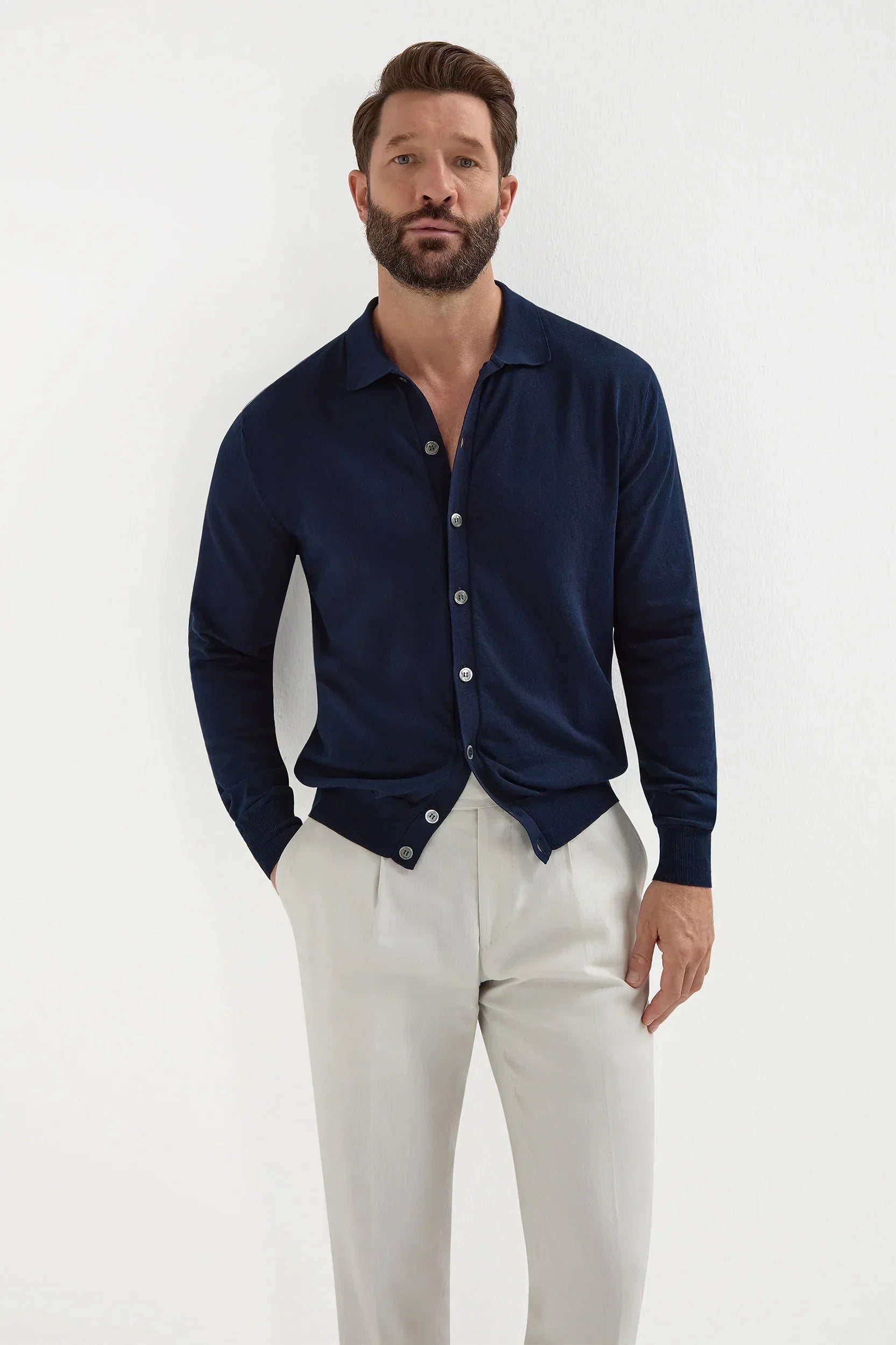Blue polo cardigan