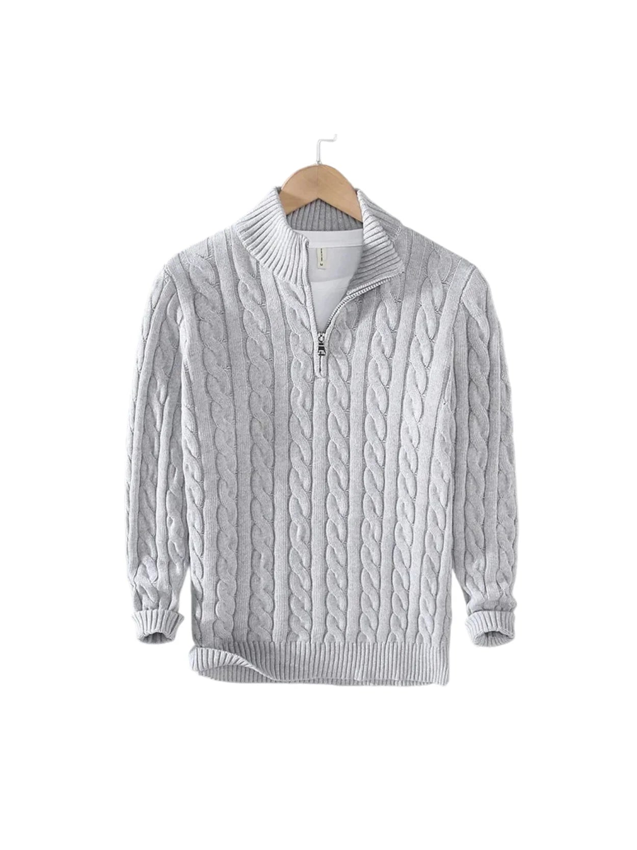 Pull à demi-zip pour homme - 100 % coton