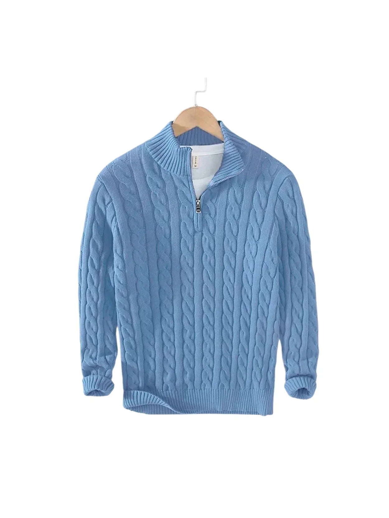 Pull à demi-zip pour homme - 100 % coton