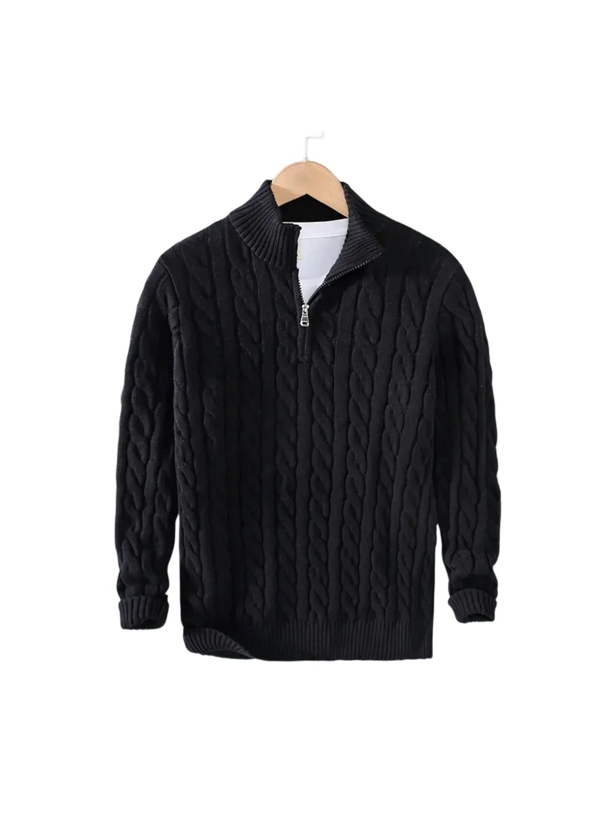 Pull à demi-zip pour homme - 100 % coton