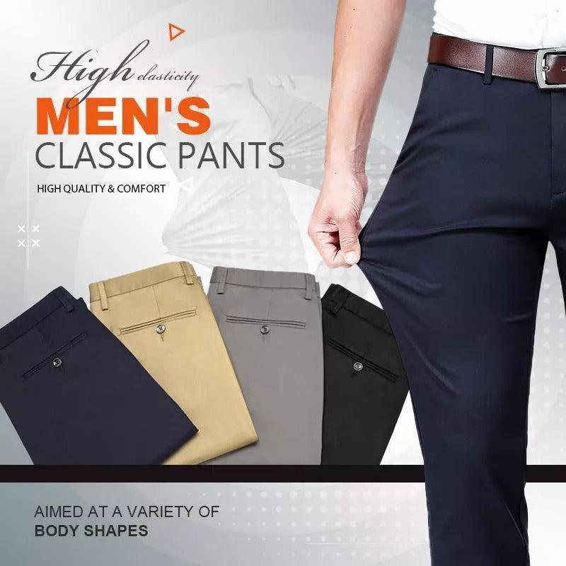 High-stretch classic pants for men