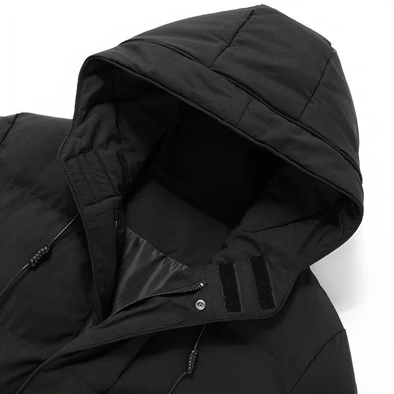 Mid-length hooded jacket
