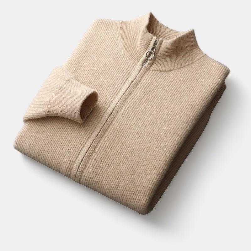 St. Regis merino wool zip sweater
