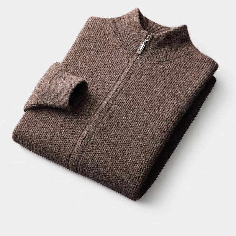 St. Regis merino wool zip sweater