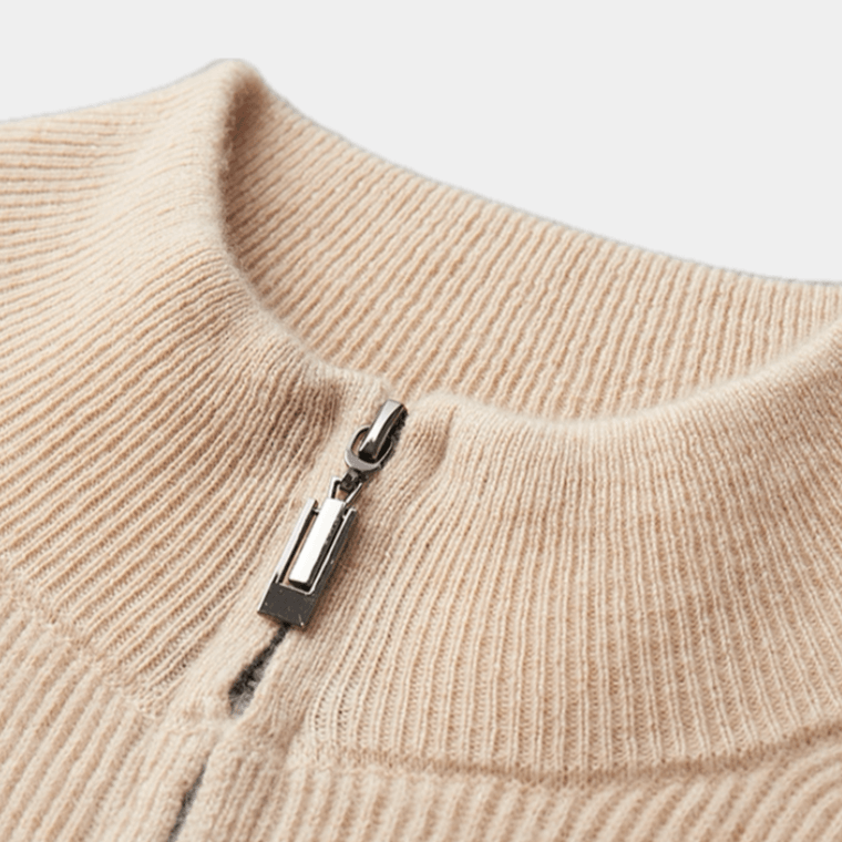 St. Regis merino wool zip sweater