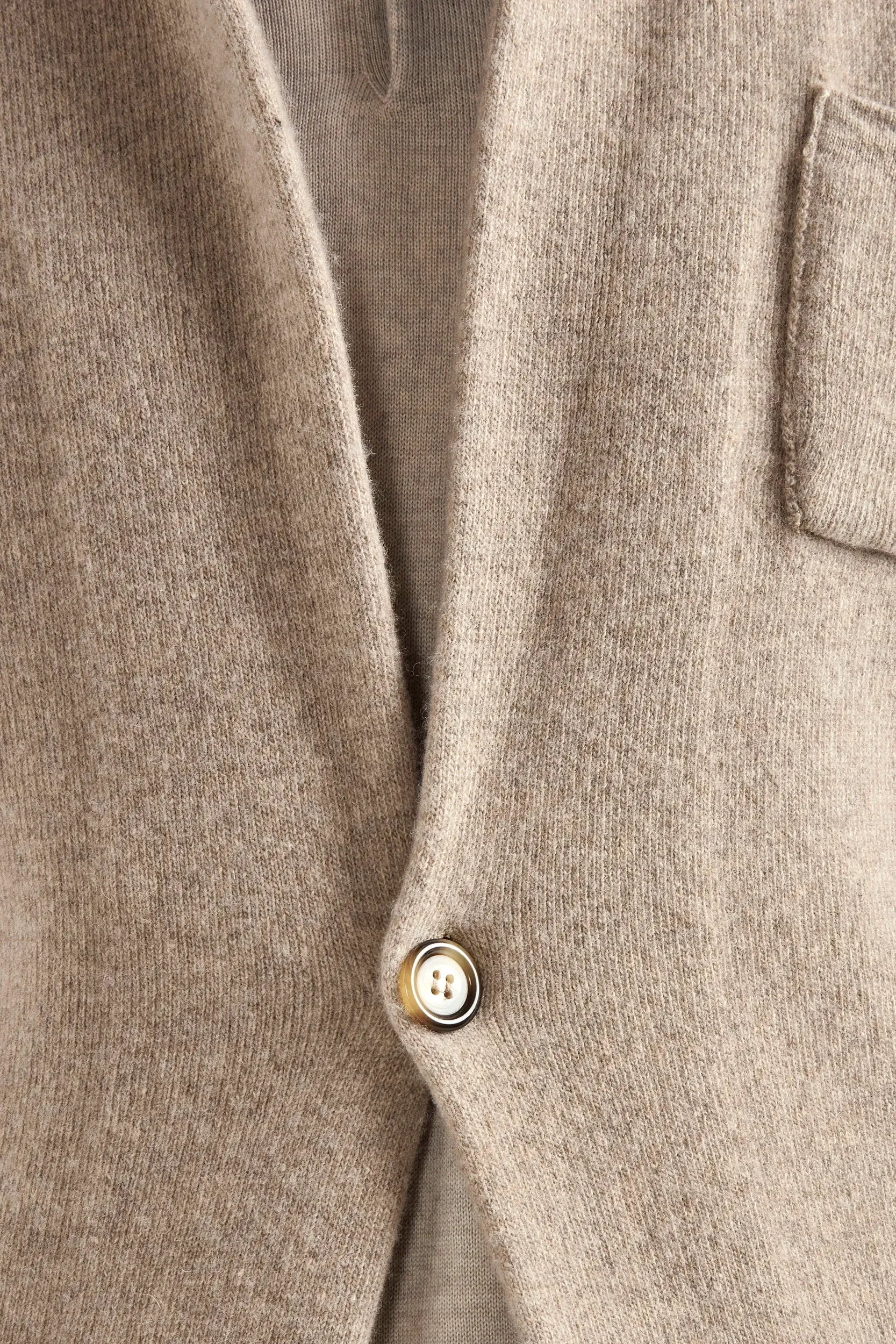 Taupe knit jacket - wool and cashmere