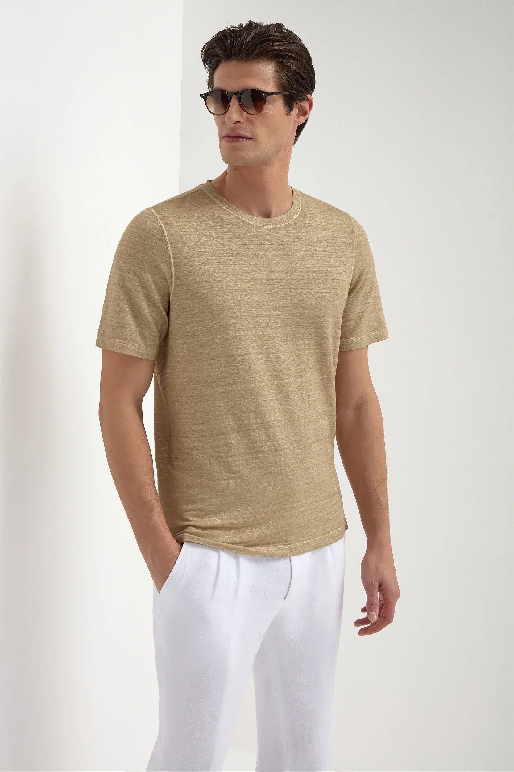 Taupe merino wool T-shirt