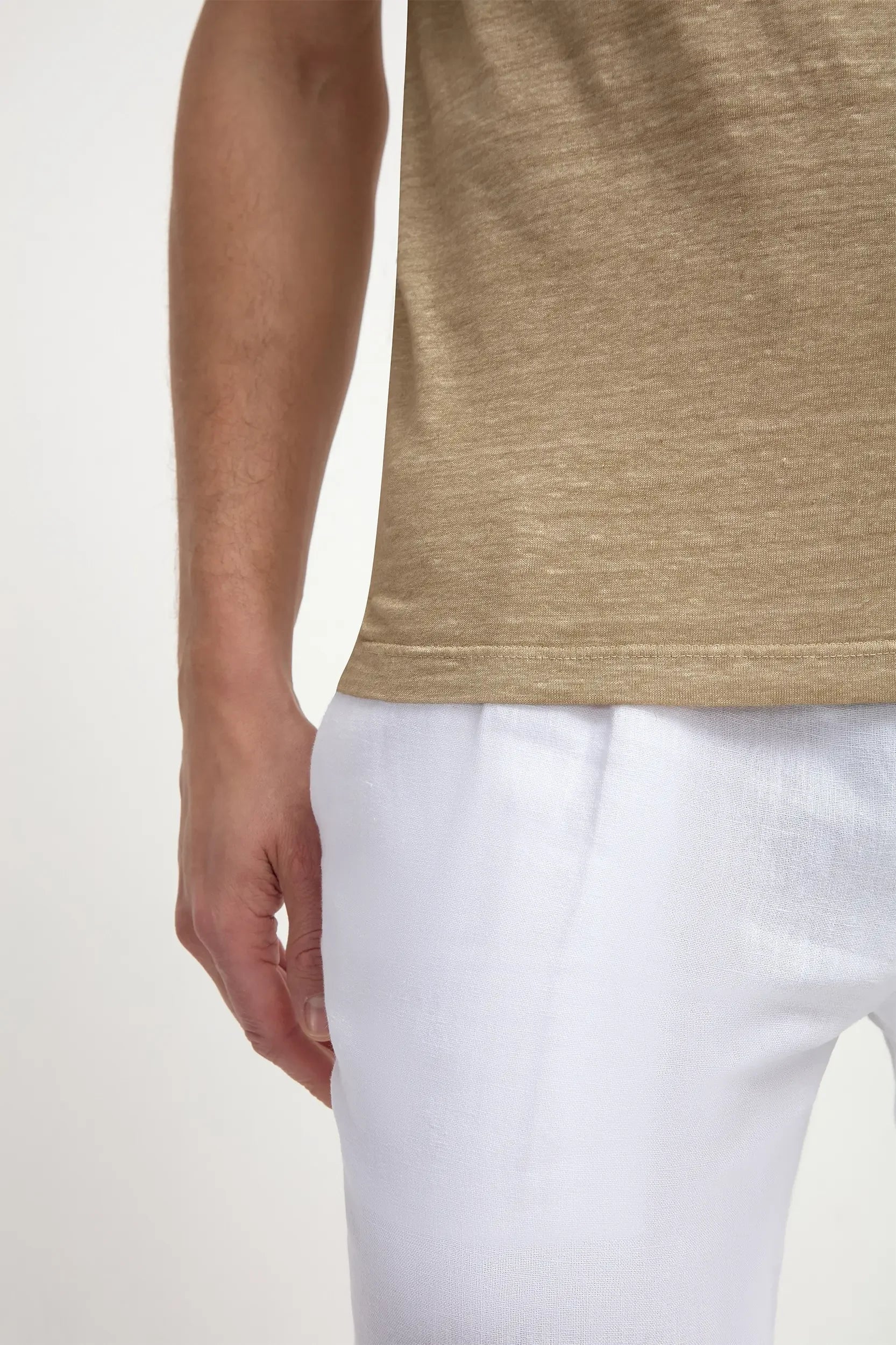 Taupe merino wool T-shirt