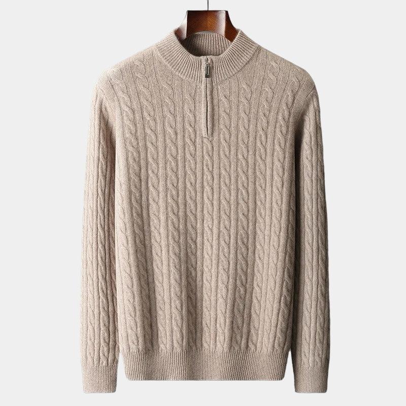 Chiltern merino wool quarter-zip sweater