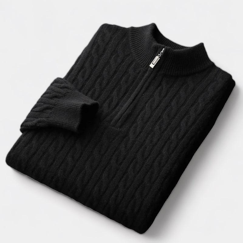 Chiltern merino wool quarter-zip sweater