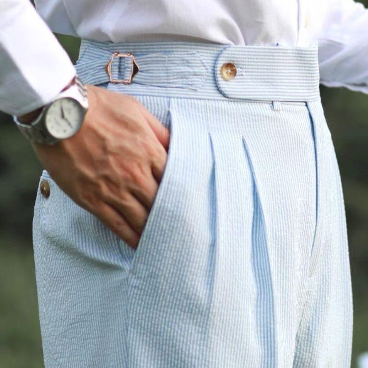Gurkha pants in Westcroft seersucker