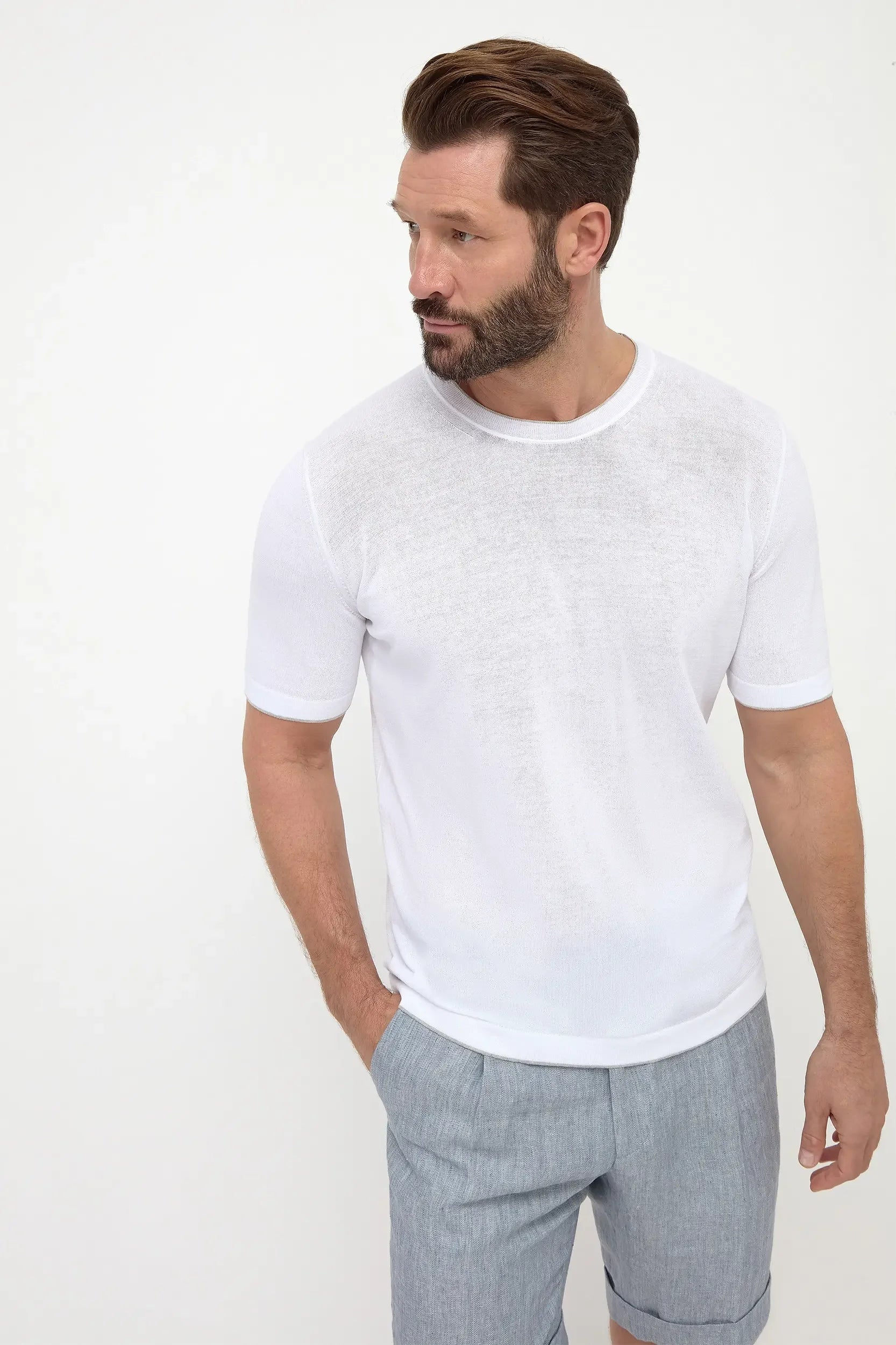 White mesh T-shirt