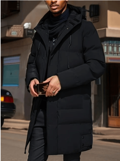 Mid-length hooded jacket